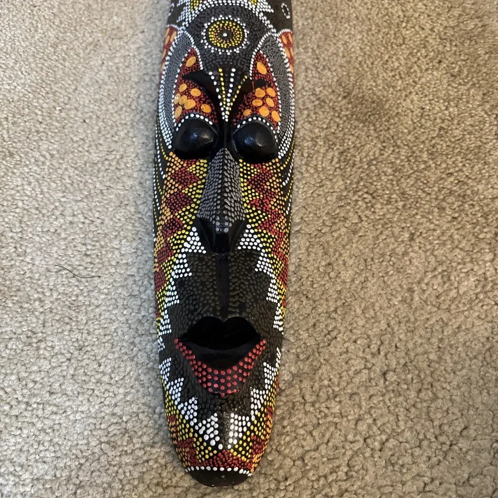 Hand Carved Hand Painted Wood Indonesian Masks Wall Art. 20
